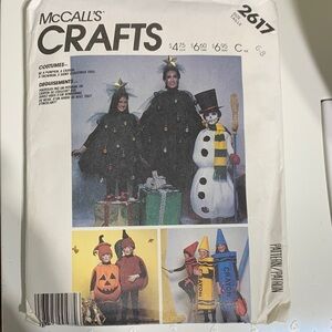 McCall's Kids Halloween Costume Pattern - Black, White, Orange